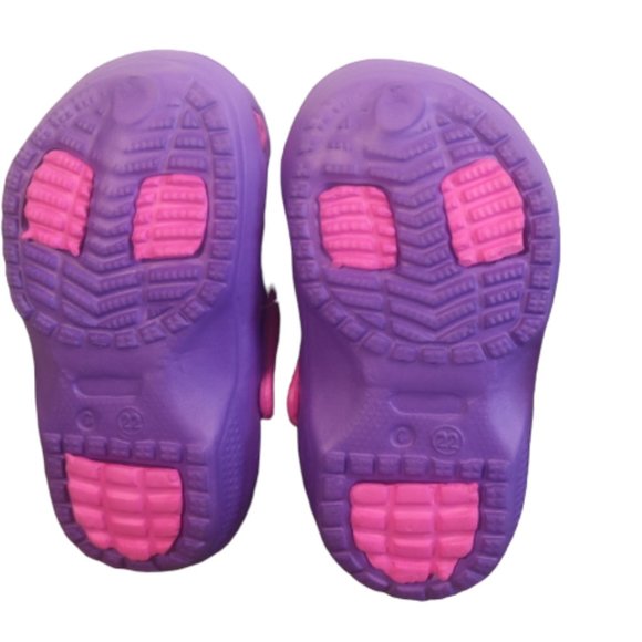 Girls coastal kick toddler two tone Fuchsia Purple Crogs Size 6 Tolder Baby - Picture 5 of 10